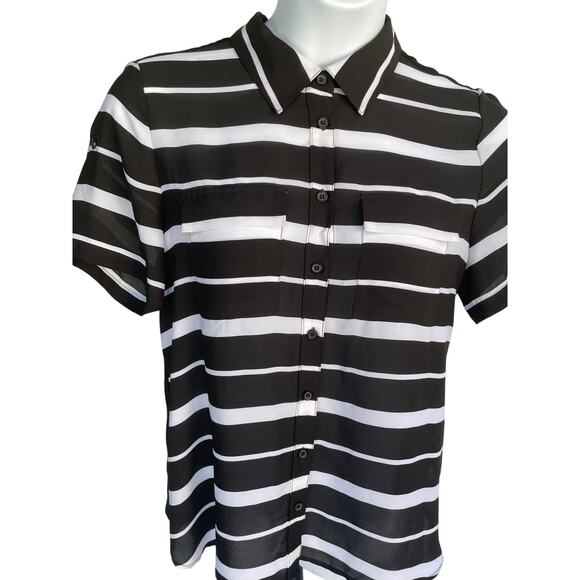 INC INTERNATIONAL CONCEPTS, XL, BLK WITH WHITE STRIPED TOP - Picture 6 of 7